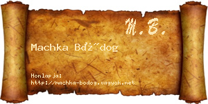 Machka Bódog névjegykártya